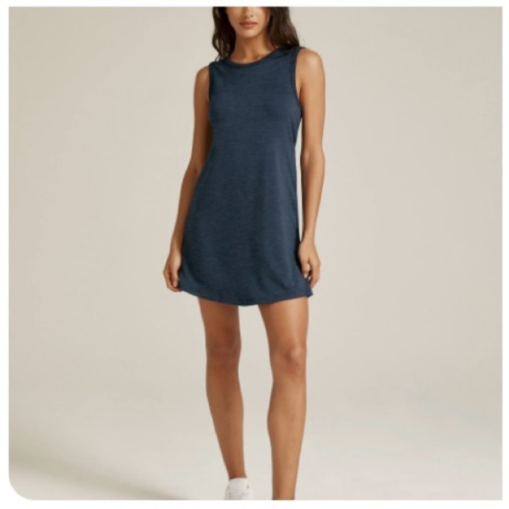 Beyond Yoga sleeveless navy blue dress